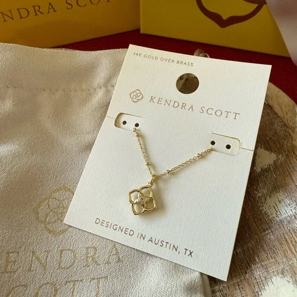 Kendra Scott Gold Necklace 14k Gold Over Brass New - Picture 2 of 2